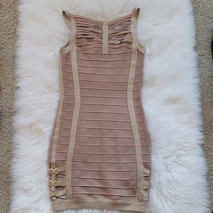 Taupe & Gold contour dress